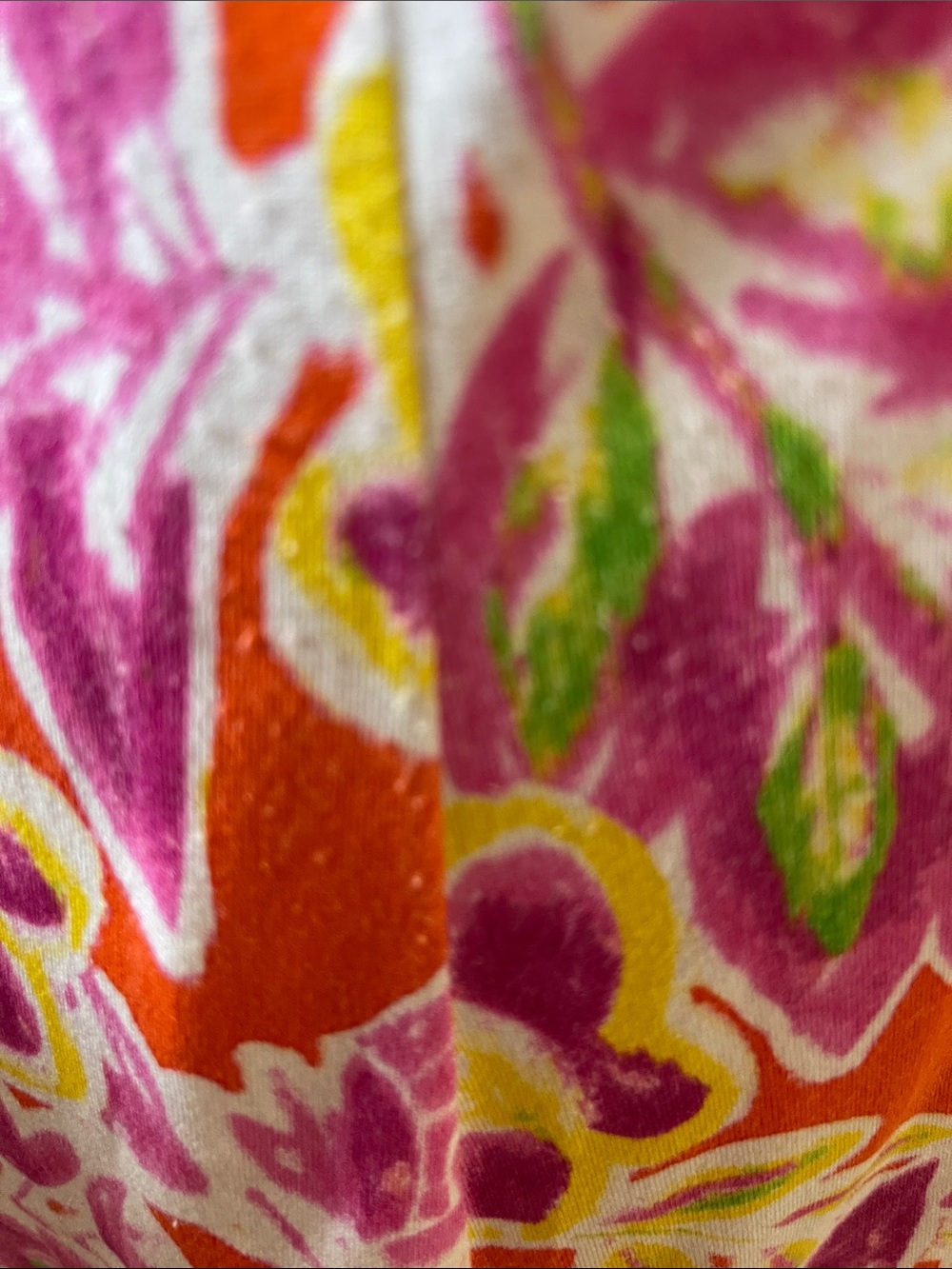 Lauren Ralph Lauren Orange, Pink & Yellow Floral Top - Picture 7 of 7